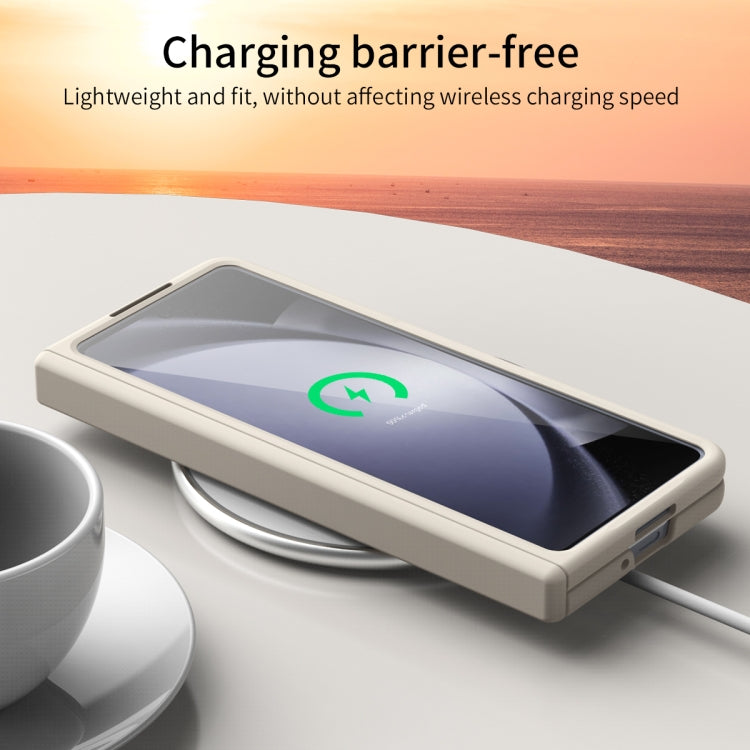 For Samsung Galaxy Z Fold5 Extraordinary Series Hinged Folding Full Phone Case with Pen Slot & Stylus(White) - Galaxy Z Fold5 Cases by buy2fix | Online Shopping UK | buy2fix
