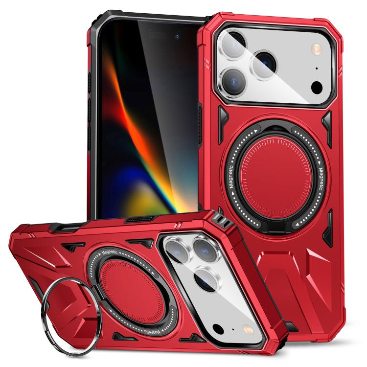 For iPhone 17 Pro Max MagSafe Magnetic Shockproof Phone Case with Ring Holder(Red) - iPhone 17 Pro Max Cases by buy2fix | Online Shopping UK | buy2fix