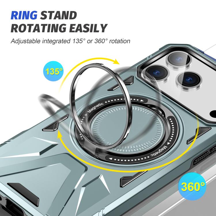 For iPhone 17 Pro Max MagSafe Magnetic Shockproof Phone Case with Ring Holder(Green) - iPhone 17 Pro Max Cases by buy2fix | Online Shopping UK | buy2fix