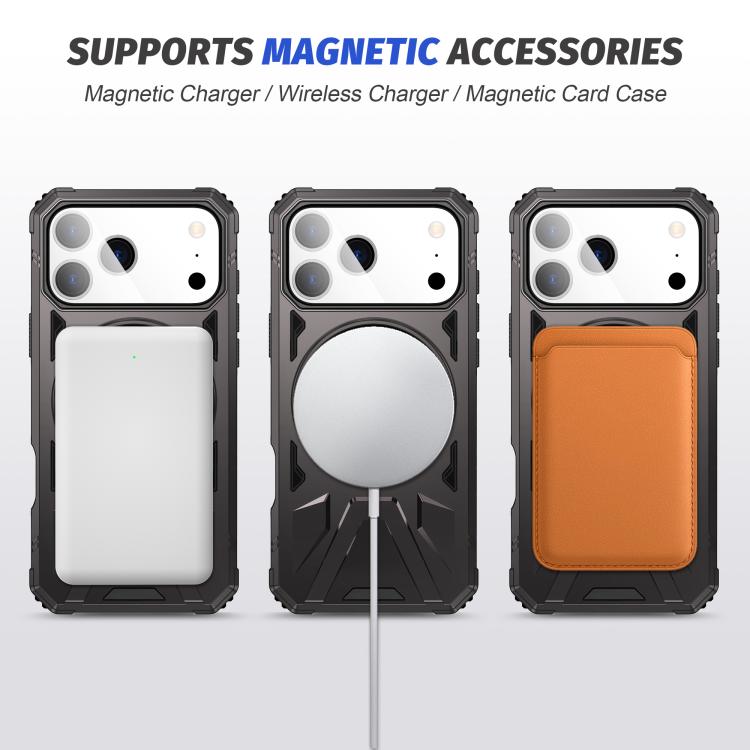 For iPhone 17 Pro Max MagSafe Magnetic Shockproof Phone Case with Ring Holder(Dark Grey) - iPhone 17 Pro Max Cases by buy2fix | Online Shopping UK | buy2fix