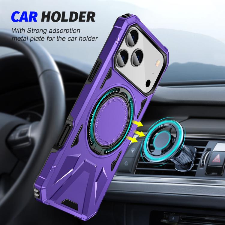 For iPhone 17 Pro Max MagSafe Magnetic Shockproof Phone Case with Ring Holder(Purple) - iPhone 17 Pro Max Cases by buy2fix | Online Shopping UK | buy2fix