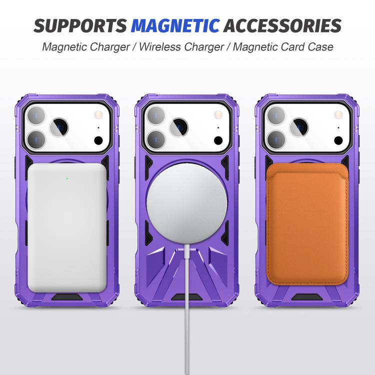 For iPhone 17 Pro Max MagSafe Magnetic Shockproof Phone Case with Ring Holder(Purple) - iPhone 17 Pro Max Cases by buy2fix | Online Shopping UK | buy2fix
