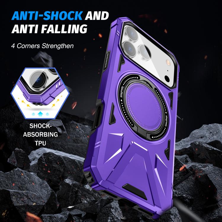 For iPhone 17 Pro Max MagSafe Magnetic Shockproof Phone Case with Ring Holder(Purple) - iPhone 17 Pro Max Cases by buy2fix | Online Shopping UK | buy2fix
