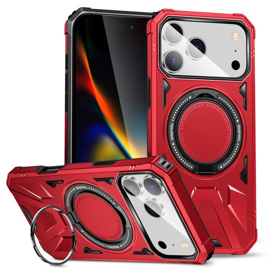 For iPhone 17 Pro MagSafe Magnetic Shockproof Phone Case with Ring Holder(Red) - iPhone 17 Pro Cases by buy2fix | Online Shopping UK | buy2fix