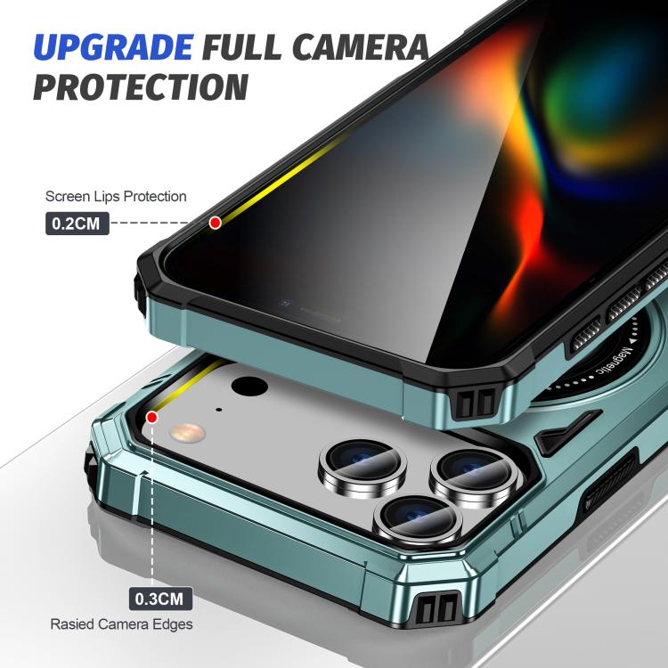 For iPhone 17 Pro MagSafe Magnetic Shockproof Phone Case with Ring Holder(Green) - iPhone 17 Pro Cases by buy2fix | Online Shopping UK | buy2fix