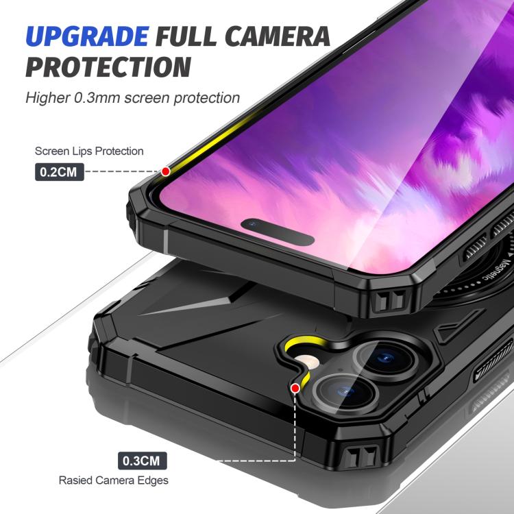 For iPhone 17 MagSafe Magnetic Shockproof Phone Case with Ring Holder(Black) - iPhone 17 Cases by buy2fix | Online Shopping UK | buy2fix