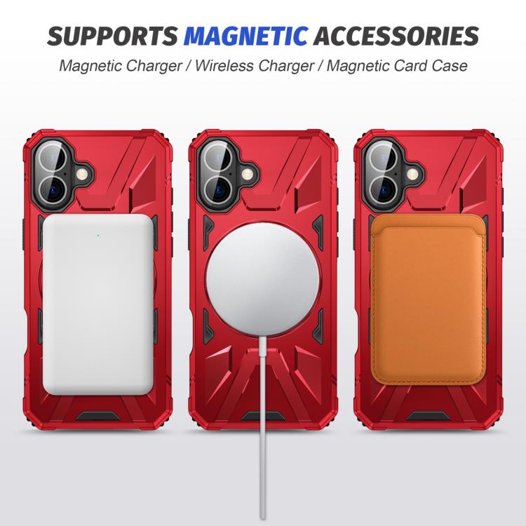 For iPhone 17 MagSafe Magnetic Shockproof Phone Case with Ring Holder(Red) - iPhone 17 Cases by buy2fix | Online Shopping UK | buy2fix