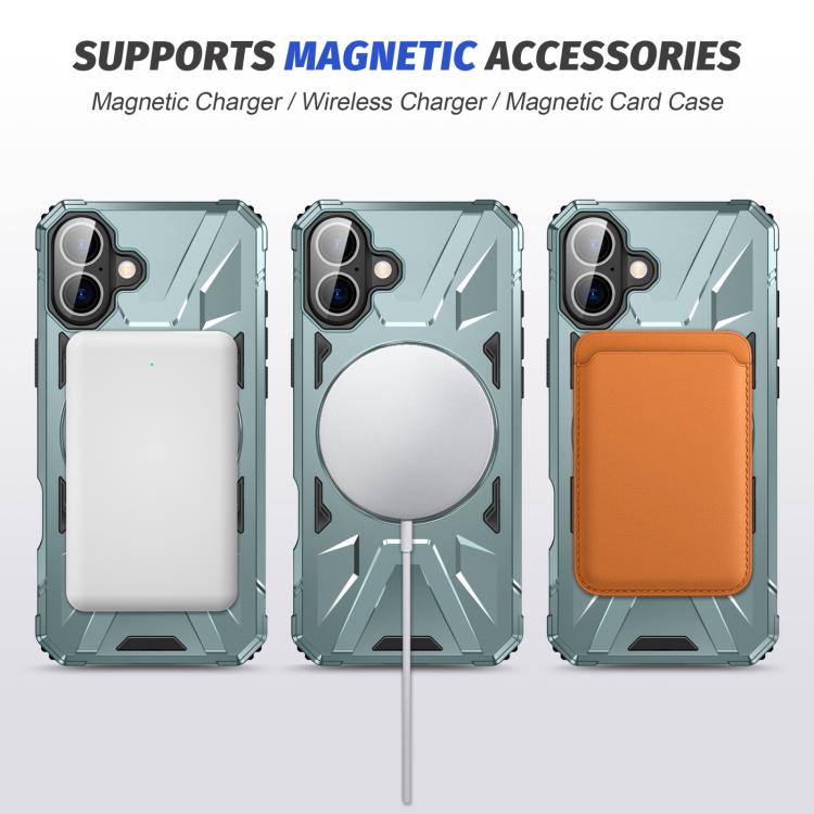 For iPhone 17 MagSafe Magnetic Shockproof Phone Case with Ring Holder(Green) - iPhone 17 Cases by buy2fix | Online Shopping UK | buy2fix