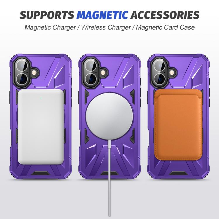For iPhone 17 MagSafe Magnetic Shockproof Phone Case with Ring Holder(Purple) - iPhone 17 Cases by buy2fix | Online Shopping UK | buy2fix