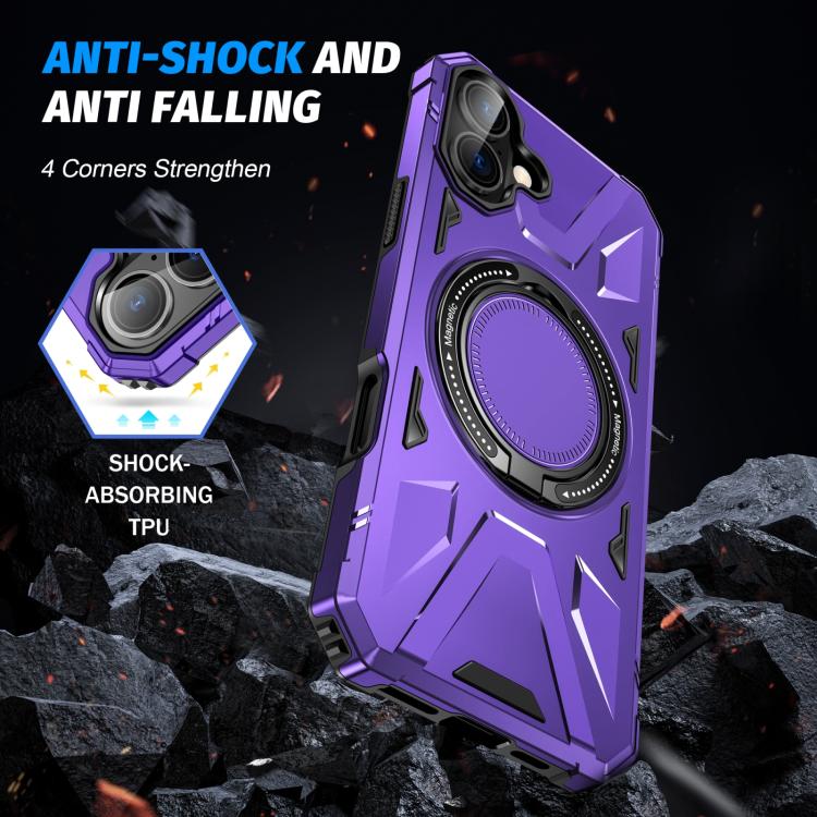 For iPhone 17 MagSafe Magnetic Shockproof Phone Case with Ring Holder(Purple) - iPhone 17 Cases by buy2fix | Online Shopping UK | buy2fix