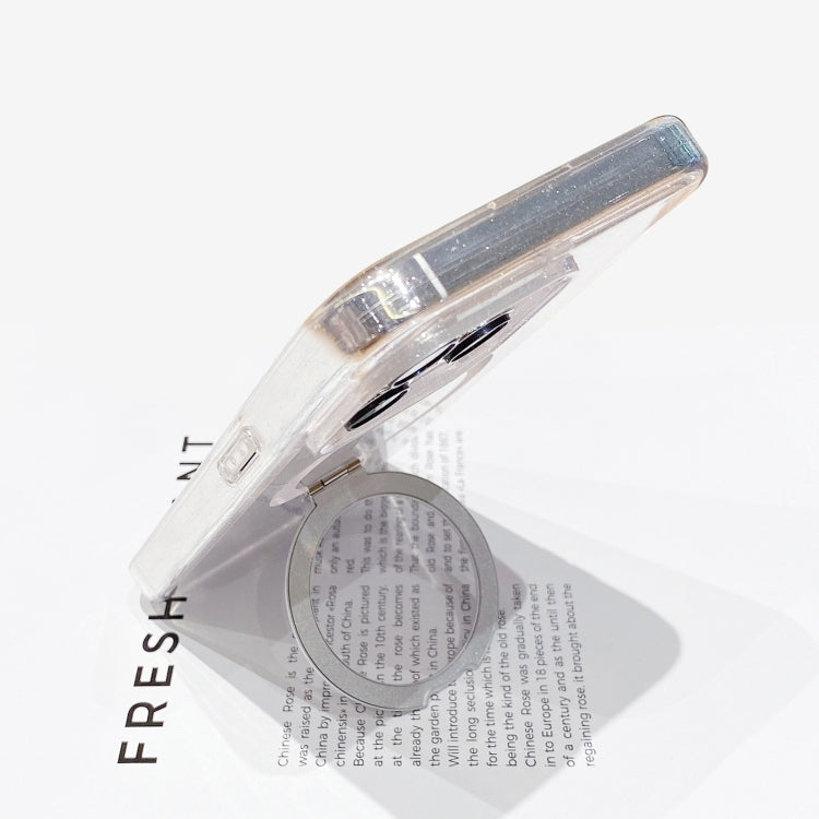 For iPhone 15 Pro Max Glitter MagSafe Magnetic Phone Case with Stand(White) by buy2fix