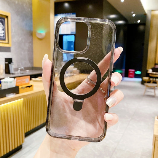 For iPhone 15 Pro Glitter MagSafe Magnetic Phone Case with Stand(Black) by buy2fix