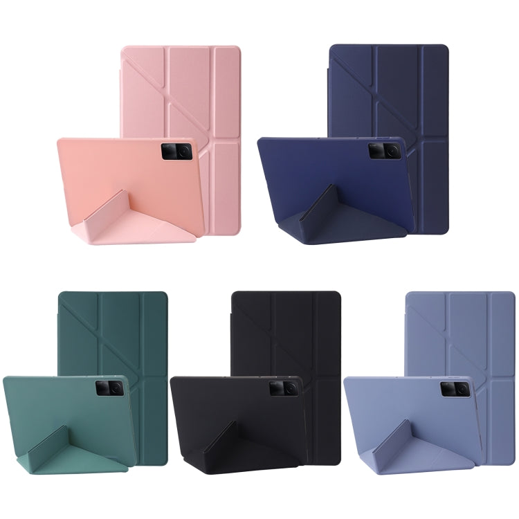 For Xiaomi Redmi Pad SE Deformation Silicone Leather Tablet Case(Black) by buy2fix
