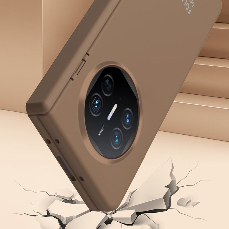 For Huawei Mate X5 Extraordinary Series Hinged Folding Full Coverage Phone Case with Pen Slot & Stylus(Coffee) - Huawei Cases by buy2fix | Online Shopping UK | buy2fix