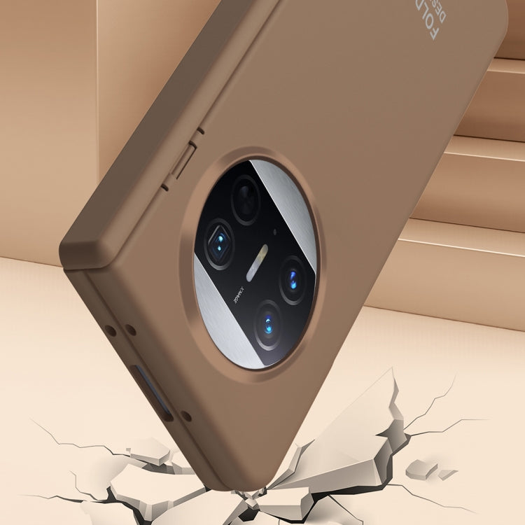 For Huawei Mate X3 Extraordinary Series Hinged Folding Full Coverage Phone Case with Pen Slot & Stylus(Coffee) - Huawei Cases by buy2fix | Online Shopping UK | buy2fix