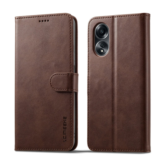 For OPPO Reno8 T 4G LC.IMEEKE Calf Texture Horizontal Flip Leather Case(Brown) by LC.IMEEKE