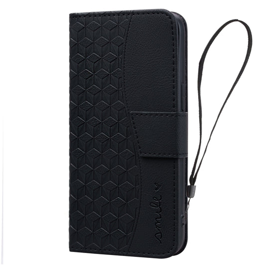 For iPhone 16 Pro Max Business Diamond Buckle Leather Phone Case with Lanyard(Black) by buy2fix
