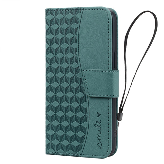 For Samsung Galaxy S22 5G Diamond Buckle Leather Phone Case with Lanyard(Green) by buy2fix