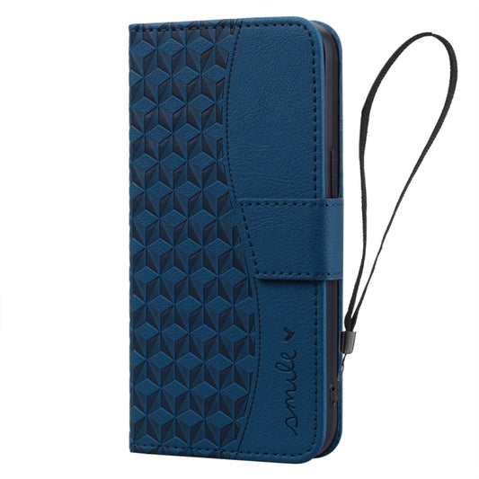 For Samsung Galaxy S22 Ultra 5G Diamond Buckle Leather Phone Case with Lanyard(Royal Blue) by buy2fix