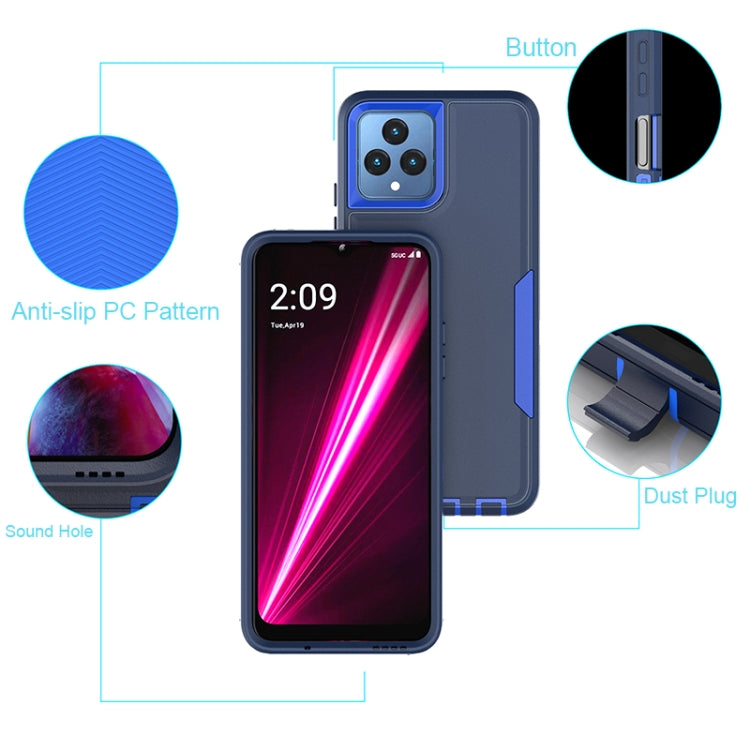 For T-Mobile REVVL 6 Pro 2 in 1 PC Hybrid TPU Phone Case(Gray+Fluorescent Green) - More Brand by buy2fix | Online Shopping UK | buy2fix