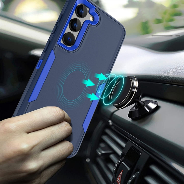 For Samsung Galaxy S22 5G Magnetic 2 in 1 PC Hybrid TPU Phone Case(Purple+Black) - Galaxy S22 5G Cases by buy2fix | Online Shopping UK | buy2fix