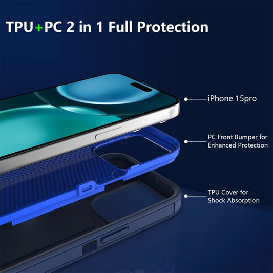 For iPhone 15 2 in 1 PC Hybrid TPU Phone Case(Black) by buy2fix