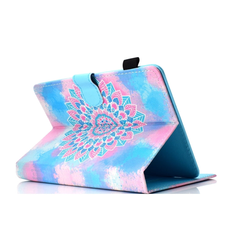 For 7 inch Universal Colored Drawing Stitching Leather Tablet Case(Datura Flowers) - 7 inch by buy2fix | Online Shopping UK | buy2fix