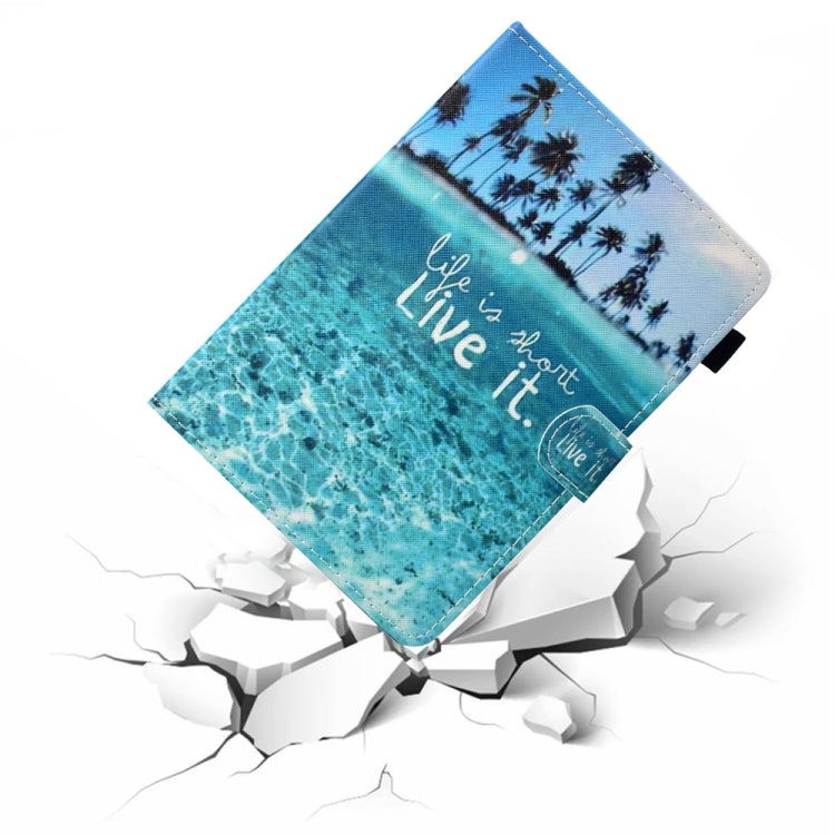 For 7 inch Universal Colored Drawing Stitching Leather Tablet Case(Blue Sea) - 7 inch by buy2fix | Online Shopping UK | buy2fix