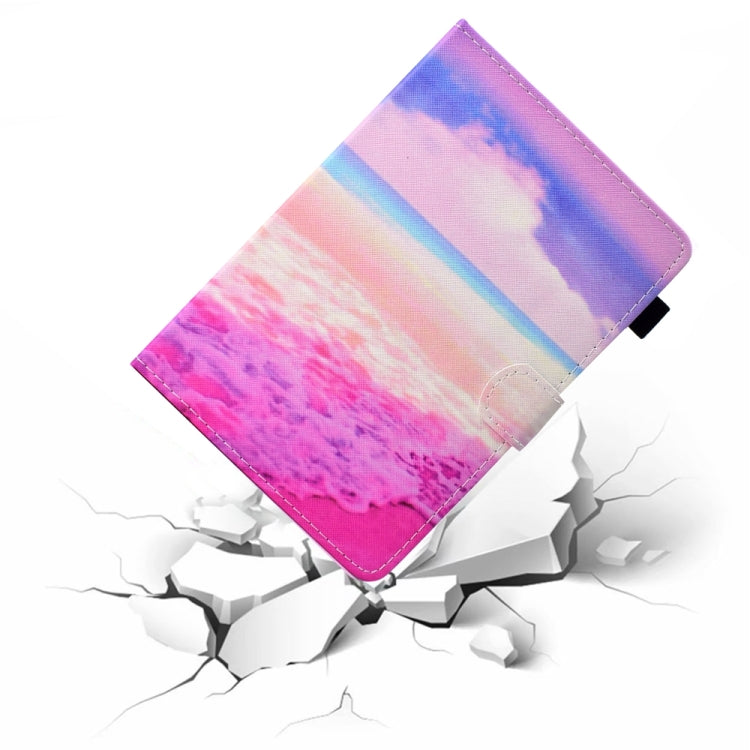 For 8 inch Universal Colored Drawing Stitching Leather Tablet Case(Pink Sea) - 8 inch by buy2fix | Online Shopping UK | buy2fix