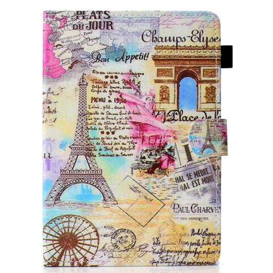 For 8 inch Universal Colored Drawing Stitching Leather Tablet Case(Romantic Paris) - 8 inch by buy2fix | Online Shopping UK | buy2fix