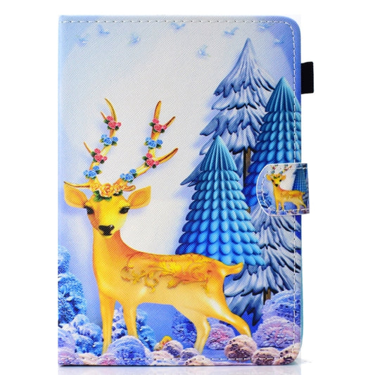 For 8 inch Universal Colored Drawing Stitching Leather Tablet Case(Sika Deer) - 8 inch by buy2fix | Online Shopping UK | buy2fix
