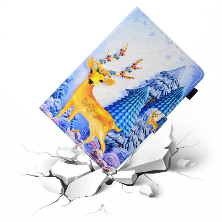 For 8 inch Universal Colored Drawing Stitching Leather Tablet Case(Sika Deer) - 8 inch by buy2fix | Online Shopping UK | buy2fix