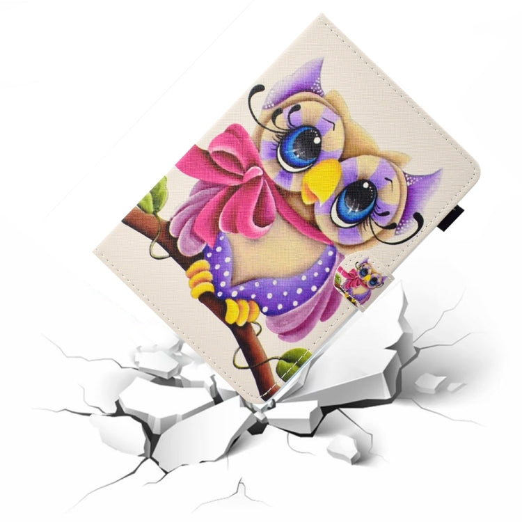 For 10 inch Universal Colored Drawing Stitching Leather Tablet Case(Owl) - 10 - 11 inch by buy2fix | Online Shopping UK | buy2fix