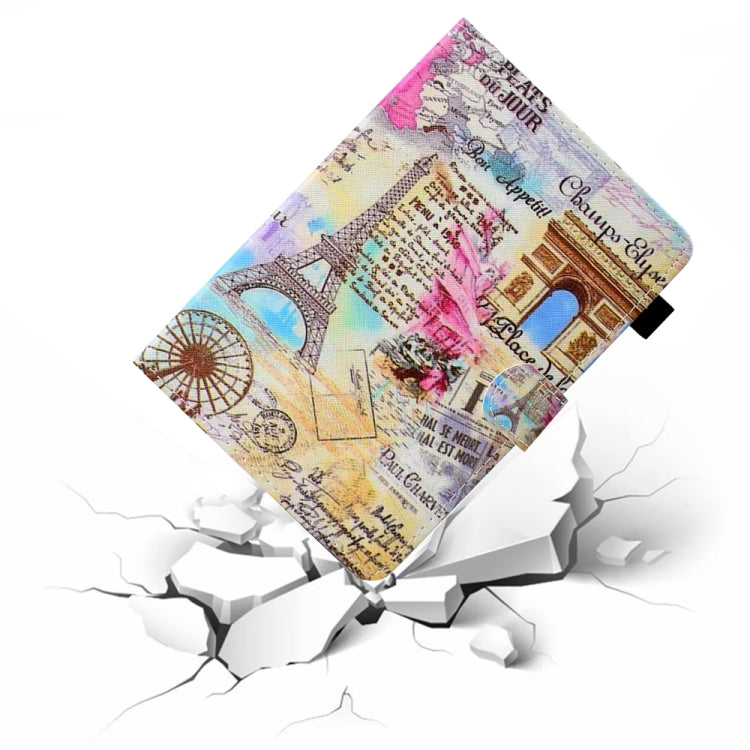 For 10 inch Universal Colored Drawing Stitching Leather Tablet Case(Romantic Paris) - 10 - 11 inch by buy2fix | Online Shopping UK | buy2fix