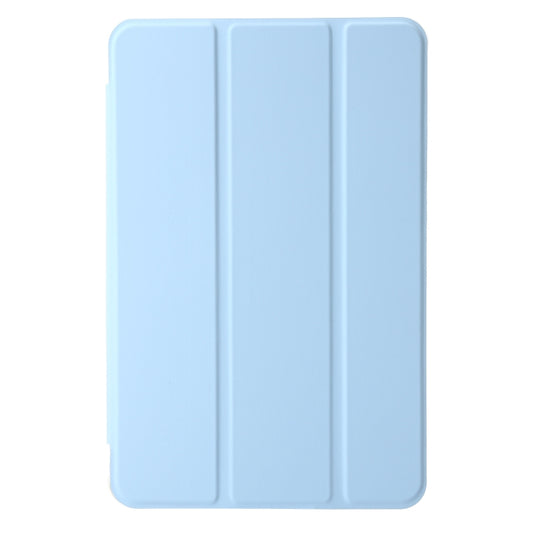 For Samsung Galaxy Tab A11 / A9 3-Fold Clear Acrylic Leather Tablet Case(Ice Blue) by buy2fix