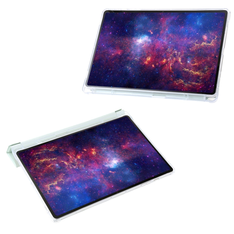 For Samsung Galaxy Tab S10 FE / S9 FE Clear Acrylic Deformation Leather Tablet Case(Green) by buy2fix