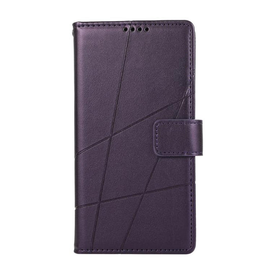 For iPhone Air PU Genuine Leather Texture Embossed Line Phone Case(Purple) - iPhone Air Cases by buy2fix | Online Shopping UK | buy2fix