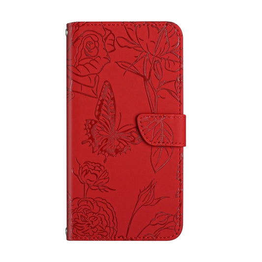 For Google Pixel 9 Pro Skin Feel Butterfly Embossed Flip Leather Phone Case(Red) by buy2fix