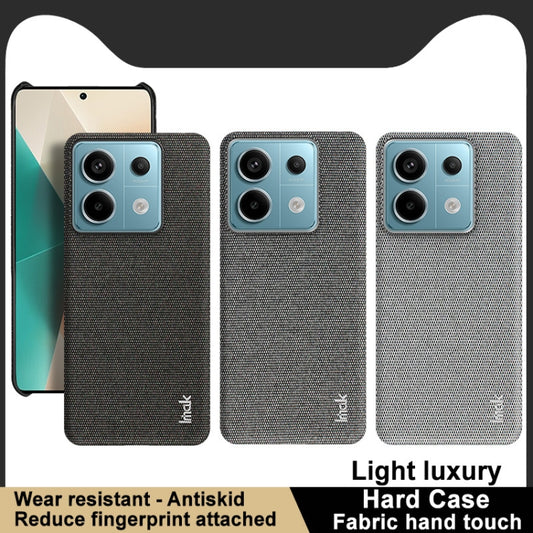 For Xiaomi Redmi Note 13 Pro 5G imak Ruiyi Series Cloth Texture PU + PC Phone Case(Light Grey) by imak