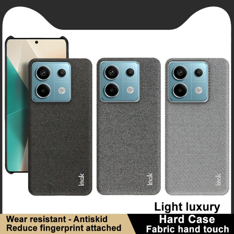 For Xiaomi Redmi Note 13 Pro 5G imak Ruiyi Series Cloth Texture PU + PC Phone Case(Dark Grey) - Xiaomi Cases by imak | Online Shopping UK | buy2fix