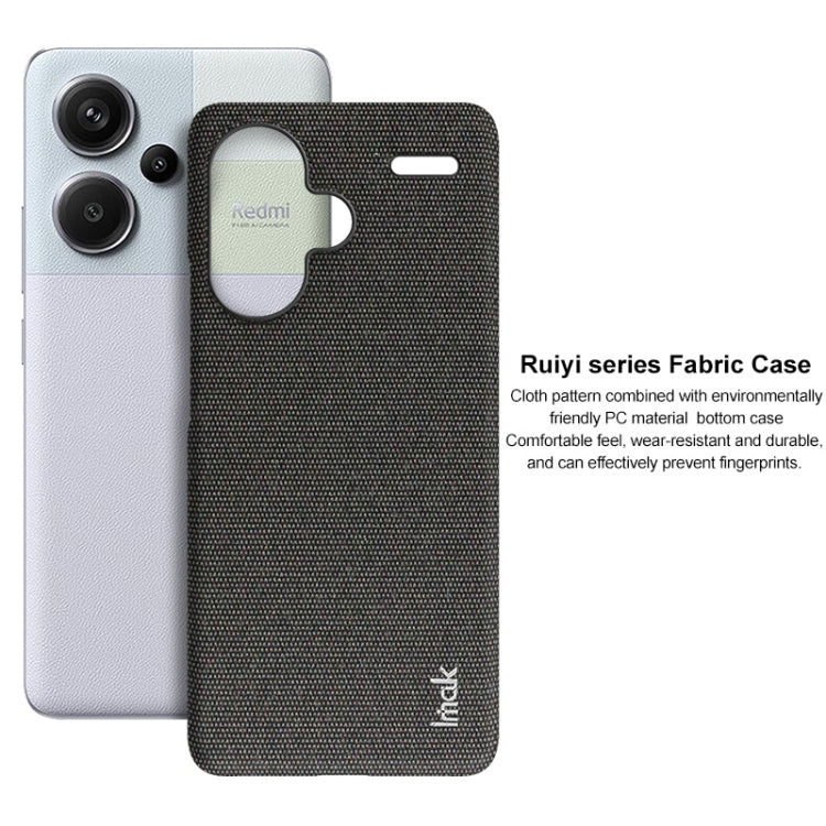 For Xiaomi Redmi Note 13 Pro+ 5G imak Ruiyi Series Cloth Texture PU + PC Phone Case(Dark Grey) - Xiaomi Cases by imak | Online Shopping UK | buy2fix