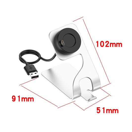 For Venu3 / Venu3S / Vivoactive 5 Portable Magnetic Metal Charger Holder with Data Function(Silver) by buy2fix