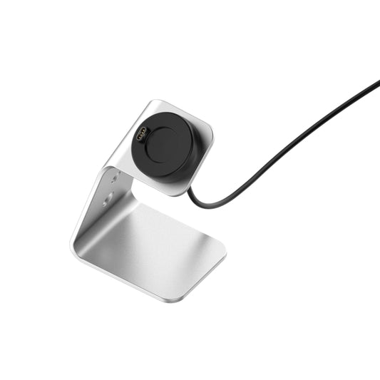 For Venu3 / Venu3S / Vivoactive 5 Portable Metal Charger Holder with Data Function, Left Interface(Silver) by buy2fix