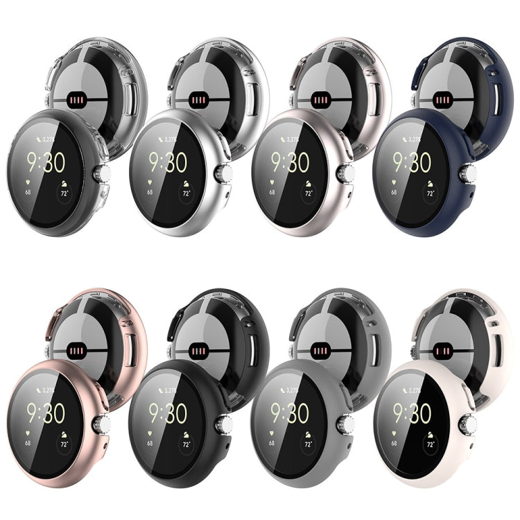 For Google Pixel Watch 2 PC + Tempered Film Integrated Watch Protective Case(Starlight Color) by buy2fix