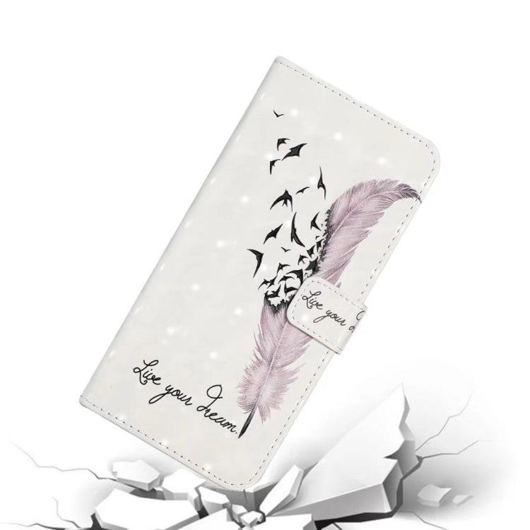 For iPhone 16 Plus Oil Embossed 3D Drawing Leather Phone Case(Feather) by buy2fix