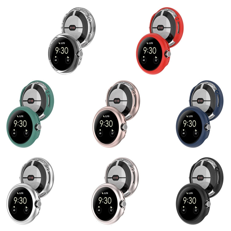 For Google Pixel Watch 2 Half Pack Hollow PC Watch Protective Case(Transparent White) by buy2fix