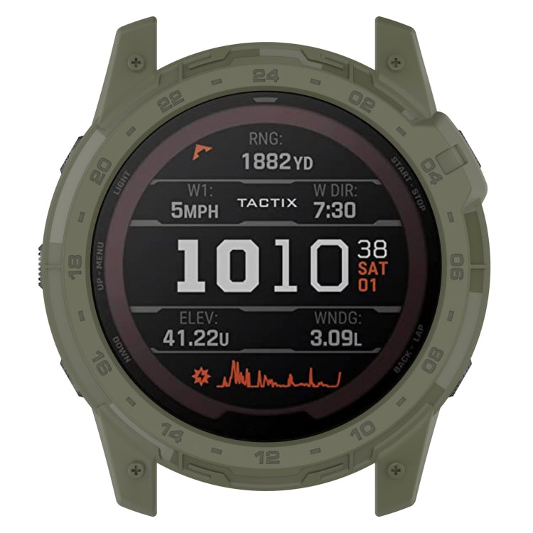 For Garmin Tactix 7 Amoled Armor Hollow TPU Watch Protective Case(Green) - Watch Cases by buy2fix | Online Shopping UK | buy2fix