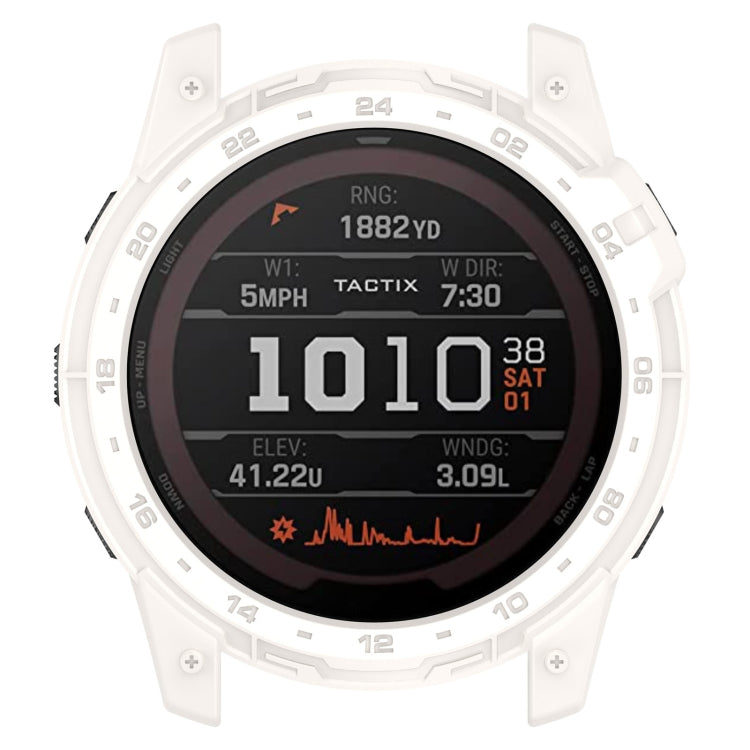 For Garmin Tactix 7 Amoled Armor Hollow TPU Watch Protective Case(Ivory White) - Watch Cases by buy2fix | Online Shopping UK | buy2fix