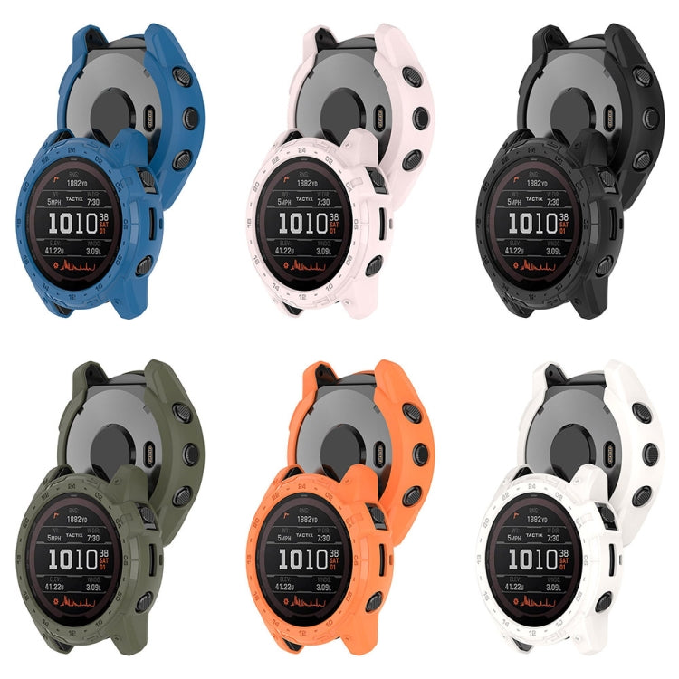 For Garmin Tactix 7 Amoled Armor Hollow TPU Watch Protective Case(Green) - Watch Cases by buy2fix | Online Shopping UK | buy2fix