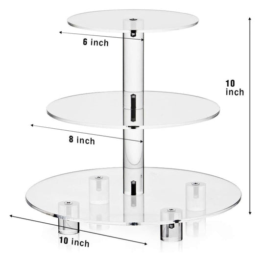 YX062 3 Tier Acrylic Circular Cupcake Stand by buy2fix